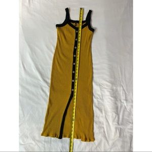 Fitted Dress w/Buttons (faux), Mustard - Medium